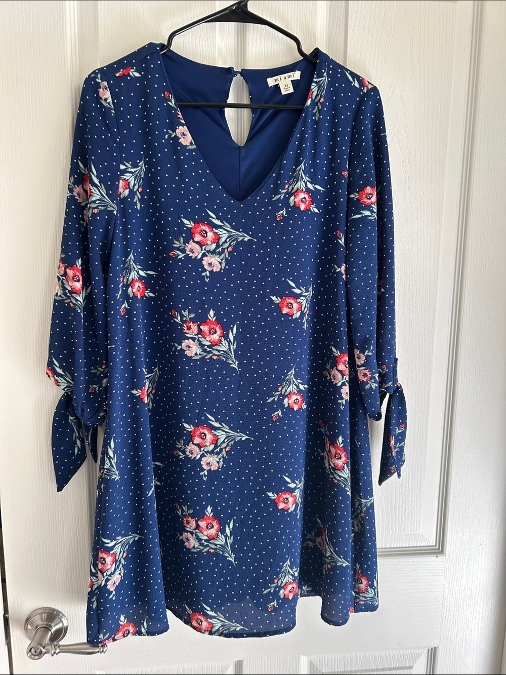 miami Navy Floral & Polka Dot V-Neck Tunic